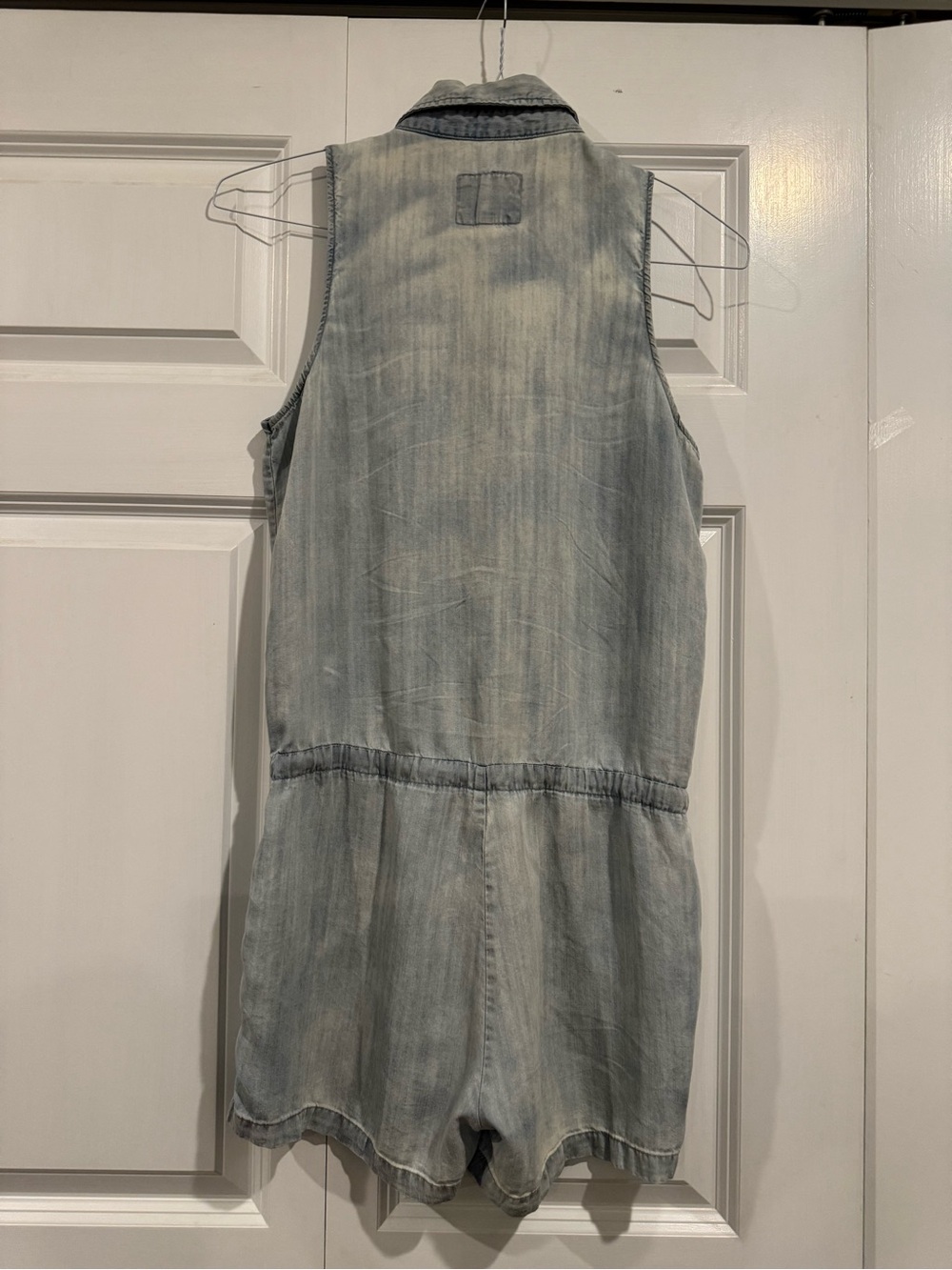Rails 100% Tencel Chambray Romper XS Sleeveless Drawstring Waist Pockets - Picture 8 of 16